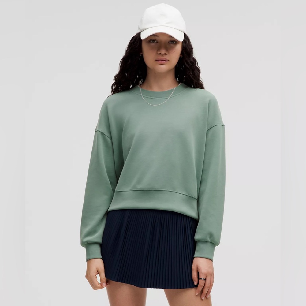 Lululemon Softstreme Perfectly Oversized Cropped Crew in Crater Blue